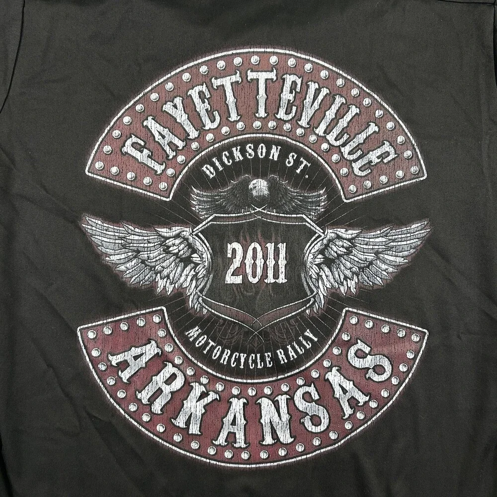 Choppers Button-Up Shirt Mens XL Black Biker Rally Fayetteville 2011 Motorcycle